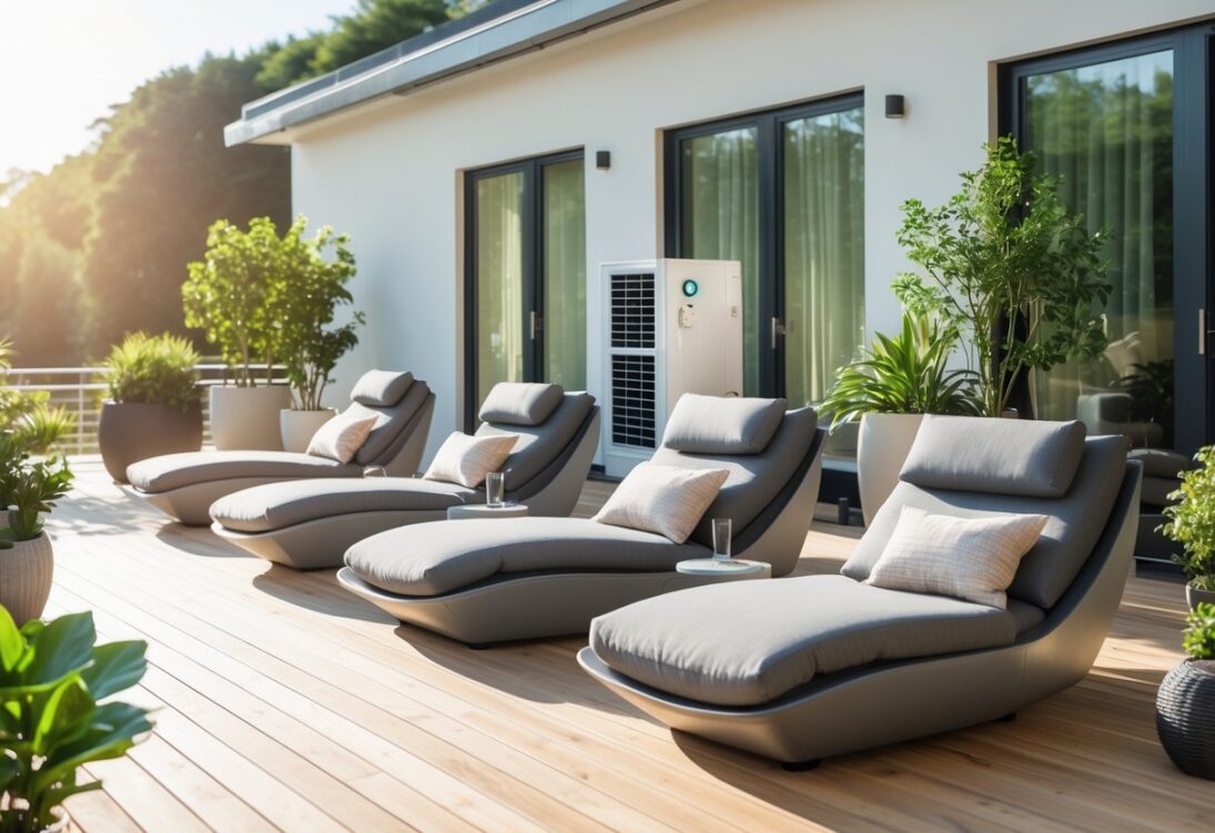 Sådan skaber du den perfekte terrasse med varmepumpe og solsenge